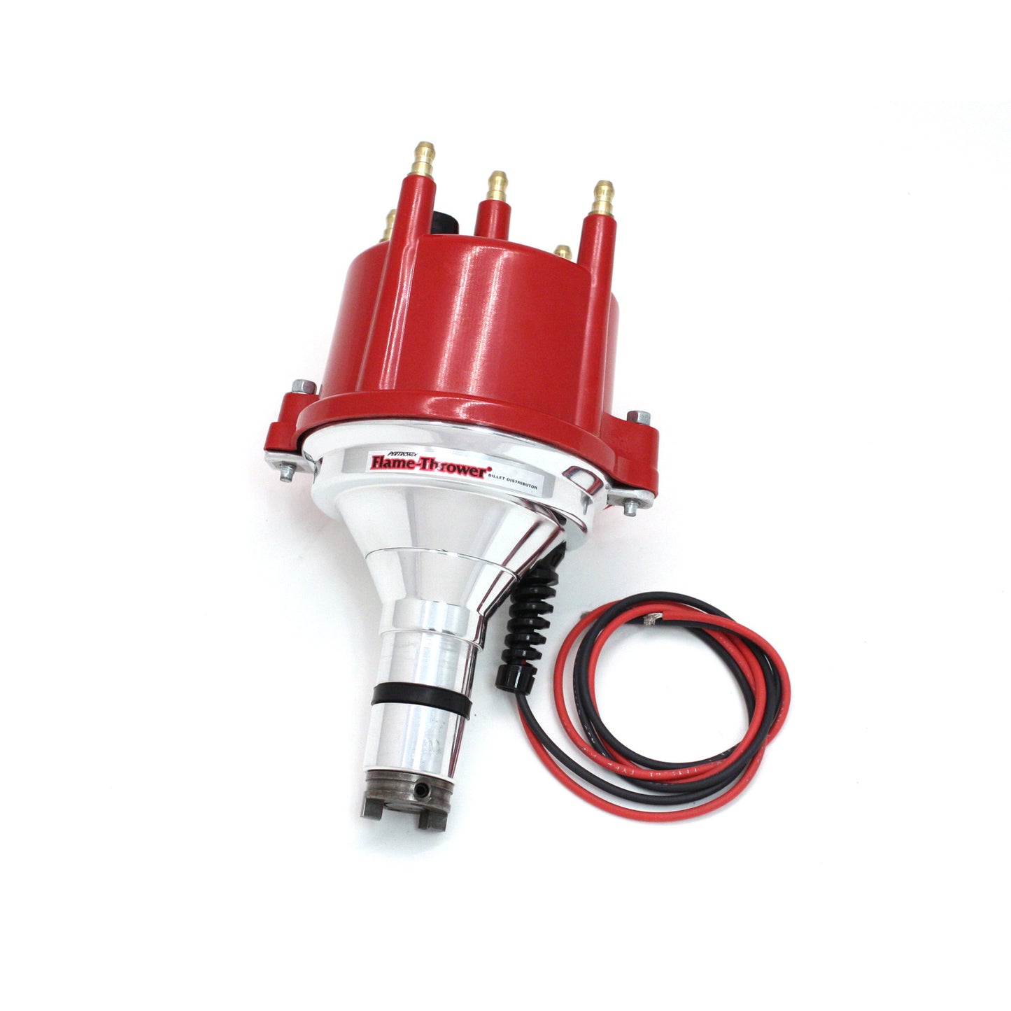 PerTronix D186811 Flame-Thrower Electronic Distributor Billet VW Type 1 Engine Plug and Play with Ignitor Non Vacuum Red Cap