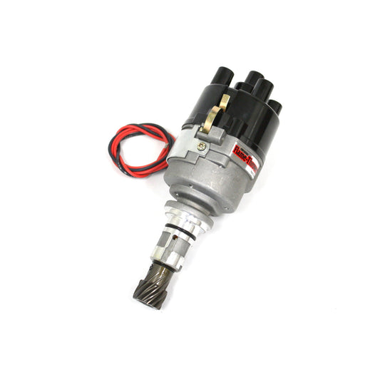 PerTronix D190500 Flame-Thrower Electronic Distributor Cast Ford X-Flow 4 cyl Plug and Play with Ignitor II Technology Non Vacuum Top Exit Cap