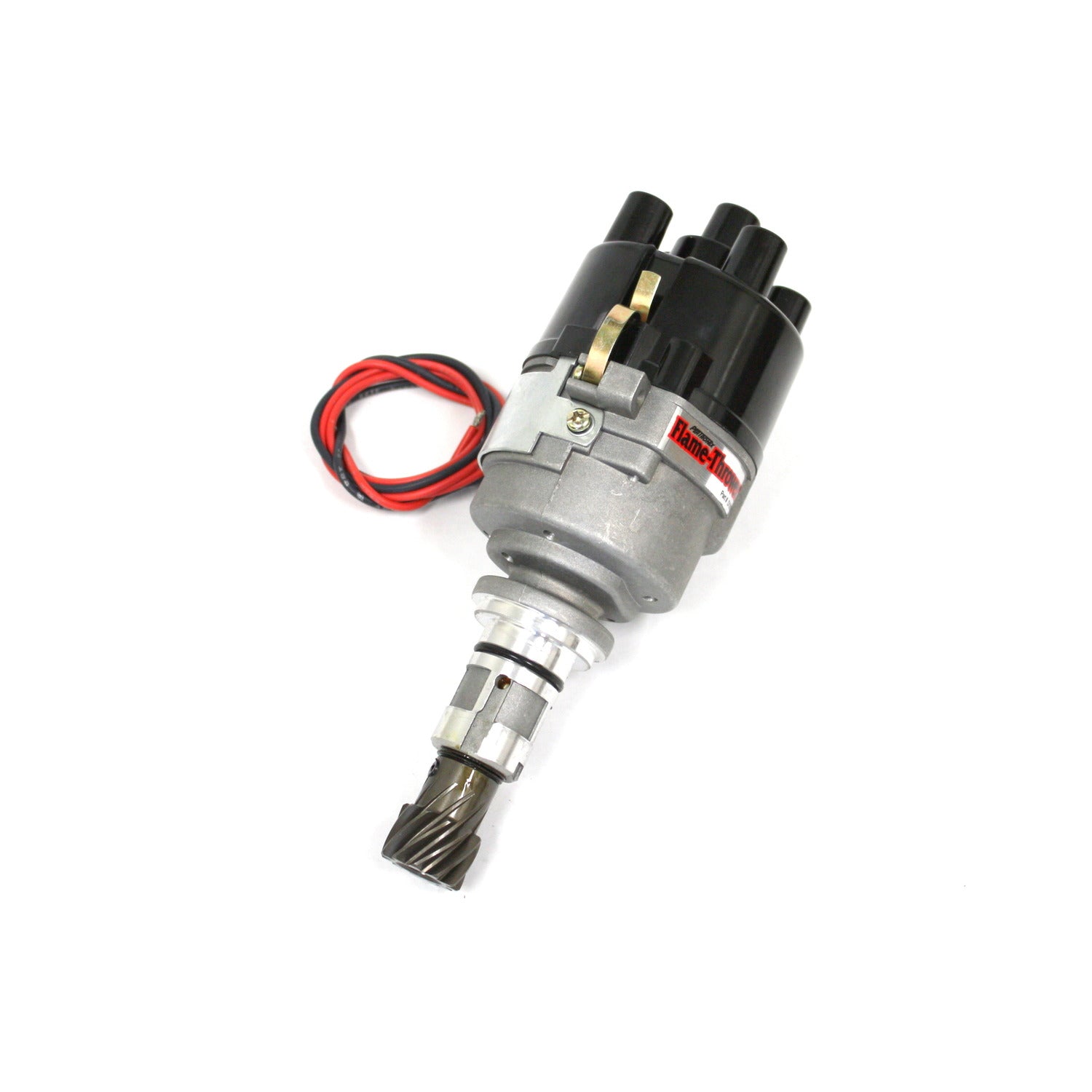 PerTronix D196500 Flame-Thrower Electronic Distributor Cast Ford X-Flow 4 cyl Plug and Play with Ignitor Non Vacuum Top Exit Cap