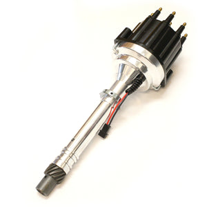 PerTronix D305810 Flame-Thrower Electronic Distributor Billet Magnetic Trigger Slip Collar Chevrolet Small Block/Big Block Black Male Cap Non Vacuum