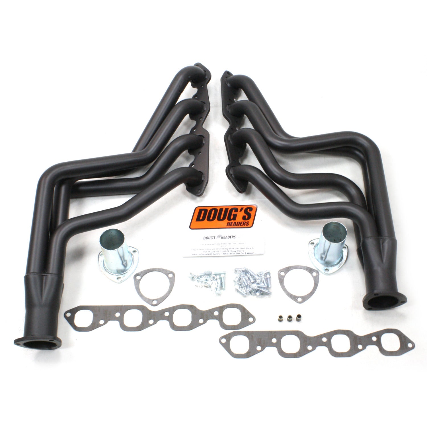 Doug's Headers D313-B 1 3/4" 4-Tube Full Length Header Chevrolet Camaro Big Block Chevrolet 67-74 Hi-Temp Black Coating