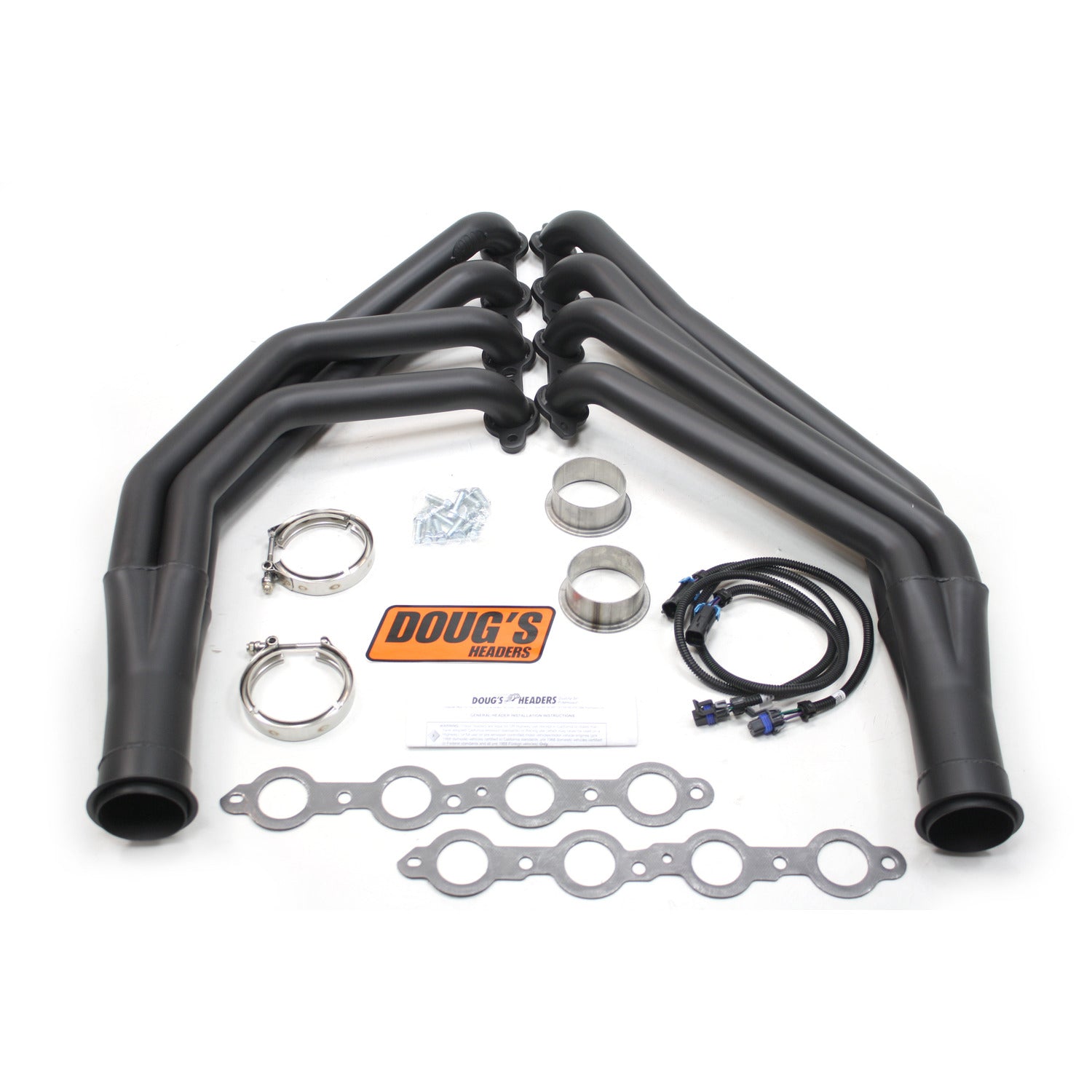 Doug's Headers D314-B 1 7/8" 4-Tube Full Length Header Chevrolet C10 Truck LS1/LS6 Swap 73-87 Hi-Temp Black Coating