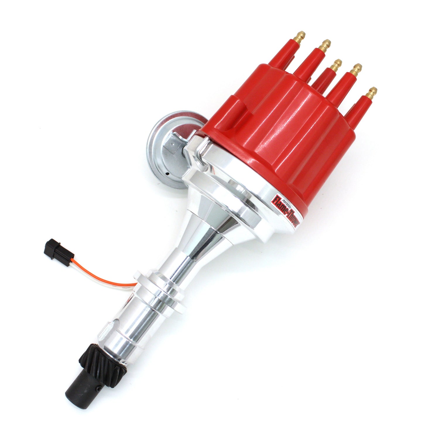 PerTronix D320711 Flame-Thrower Electronic Distributor Billet Magnetic Trigger Pontiac 301-455 Red Male Cap Vacuum Advance