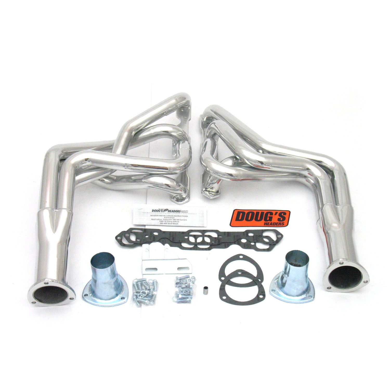 Doug's Headers D323 1 7/8" 4-Tube Full Length Header Camaro Small Block Chevrolet 67-69 Metallic Ceramic Coating