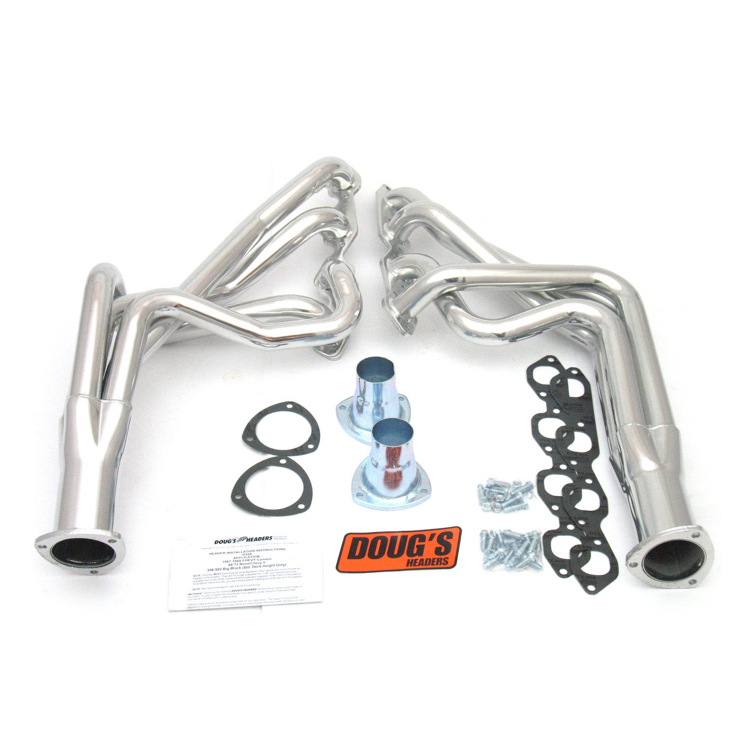 Doug's Headers D328 1 7/8" 4-Tube Full Length Header Camaro Big Block Chevrolet 67-69 Metallic Ceramic Coating