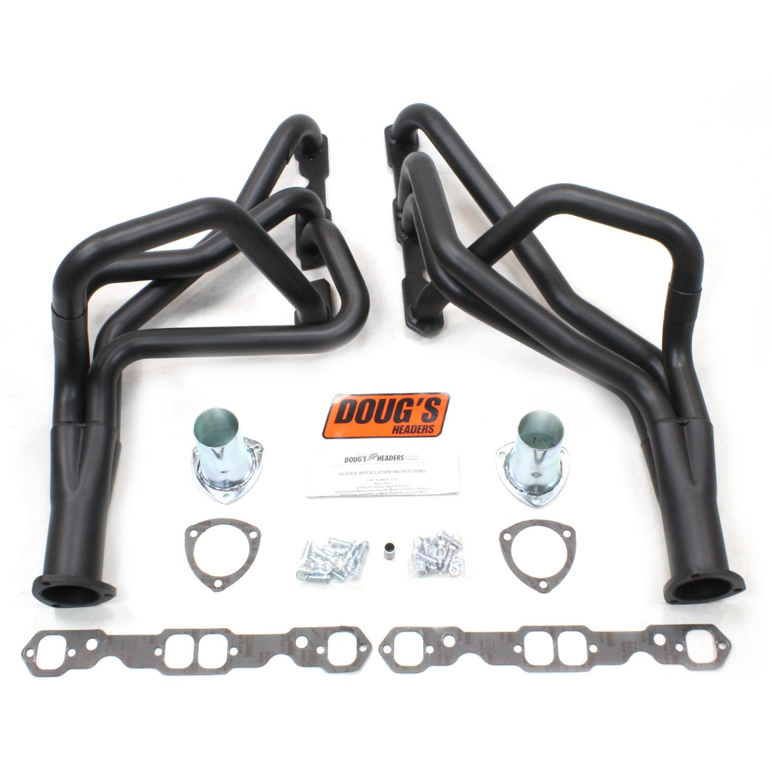 Doug's Headers D330-B 1 3/4" 4-Tube Full Length Header Chevelle Small Block Chevrolet 78-87 Hi-Temp Black Coating