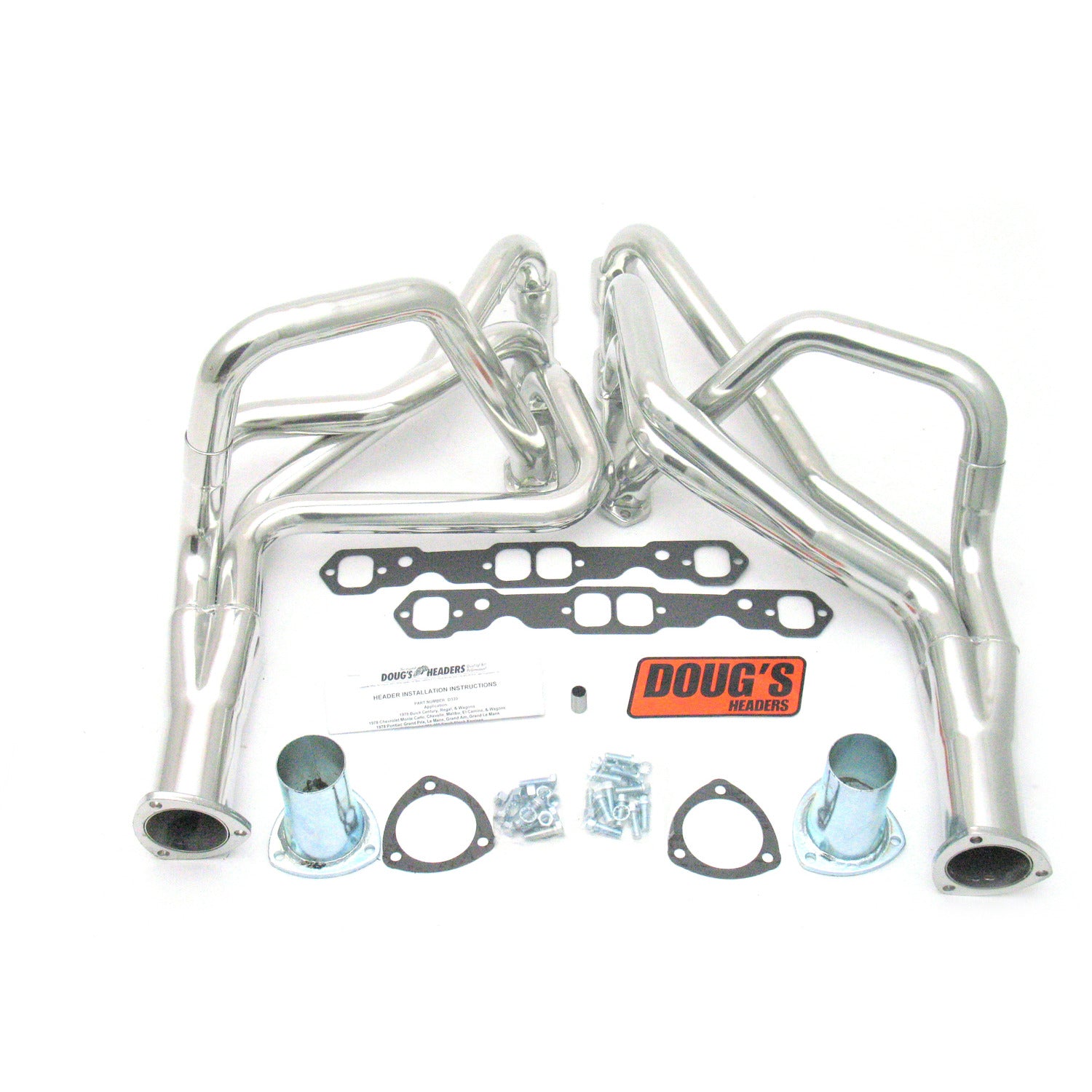 Doug's Headers D330 1 3/4" 4-Tube Full Length Header Chevelle Small Block Chevrolet 78-87 Metallic Ceramic Coating