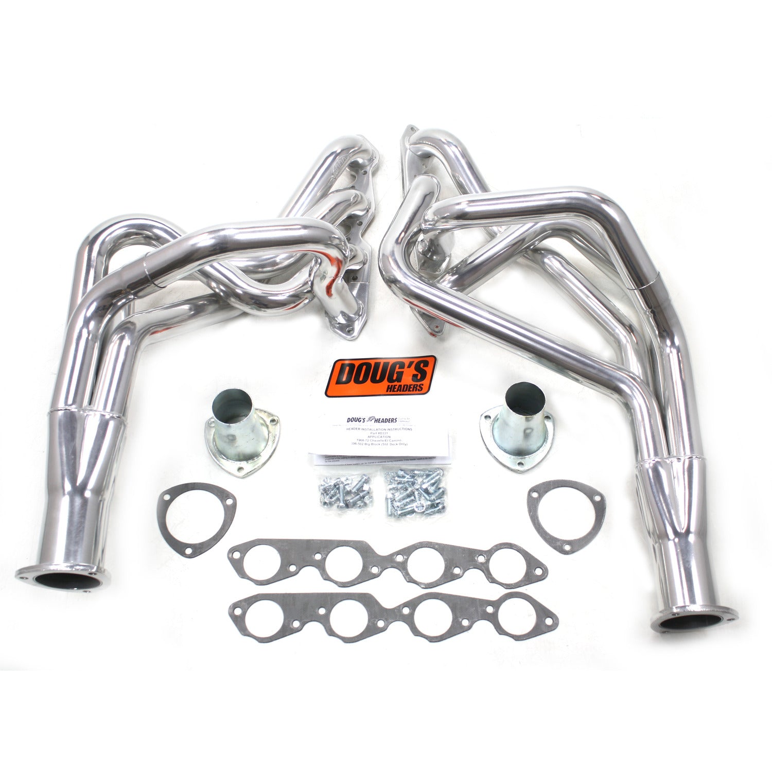 Doug's Headers D331 2 1/8" 4-Tube Full Length Header Chevelle Big Block Chevrolet 68-72 Metallic Ceramic Coating