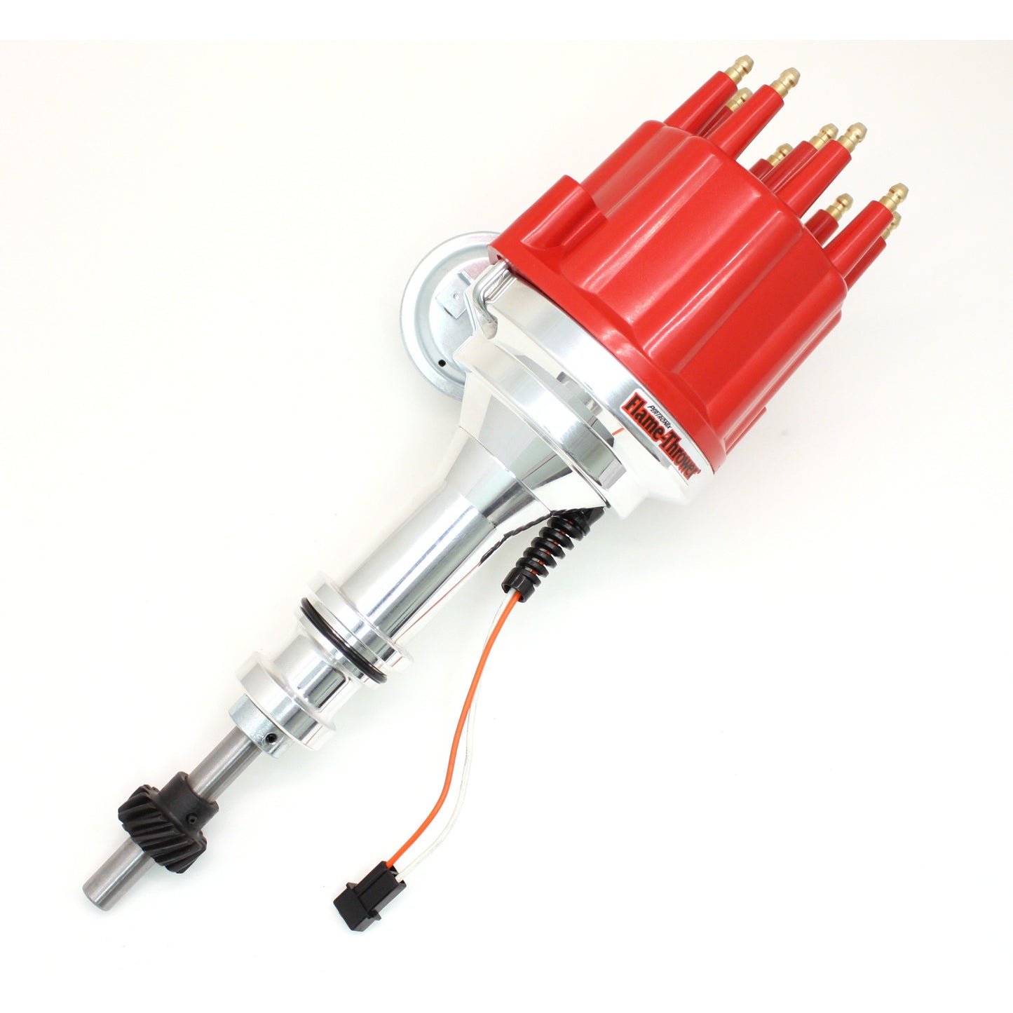 PerTronix D331711 Flame-Thrower Electronic Distributor Billet Magnetic Trigger Ford 351W Red Male Cap Vacuum Advance