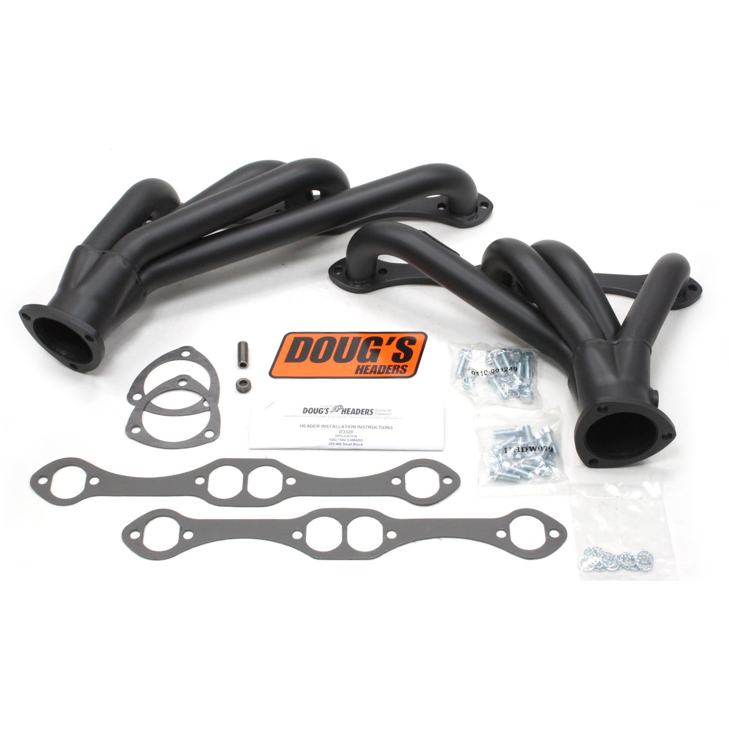 Doug's Headers D3320-B 1 5/8" 4-Tube Shorty Header Chevrolet Camaro Small Block Chevrolet 82-92 Hi-Temp Black Coating