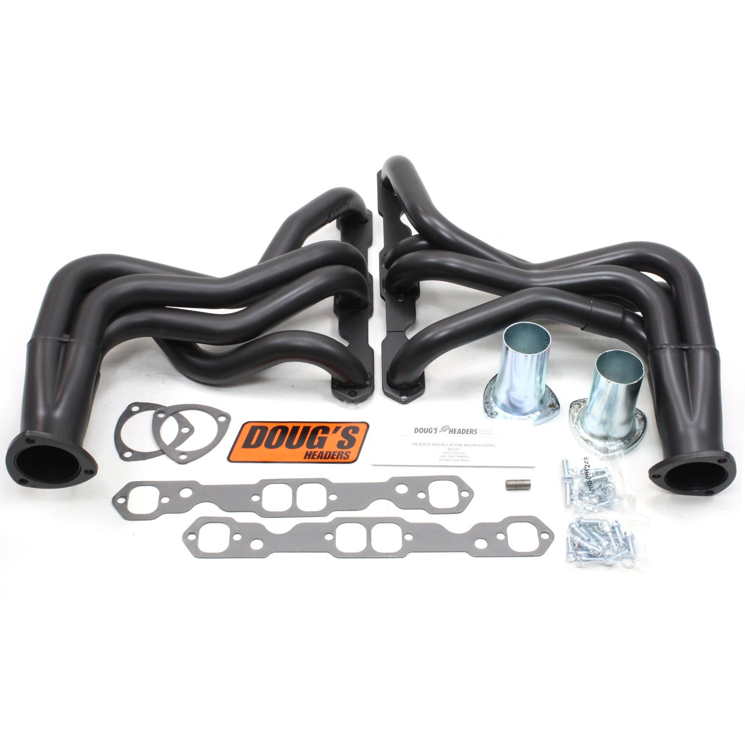 Doug's Headers D3321-B 1 3/4" 4-Tube Full Length Header Chevrolet Camaro Small Block Chevrolet 82-92 Hi-Temp Black Coating