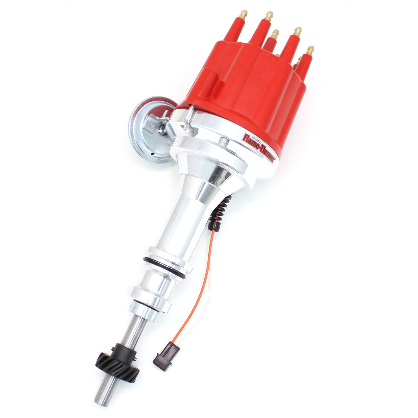 PerTronix D332711 Flame-Thrower Electronic Distributor Billet Magnetic Trigger Ford 351C-460 Red Male Cap Vacuum Advance