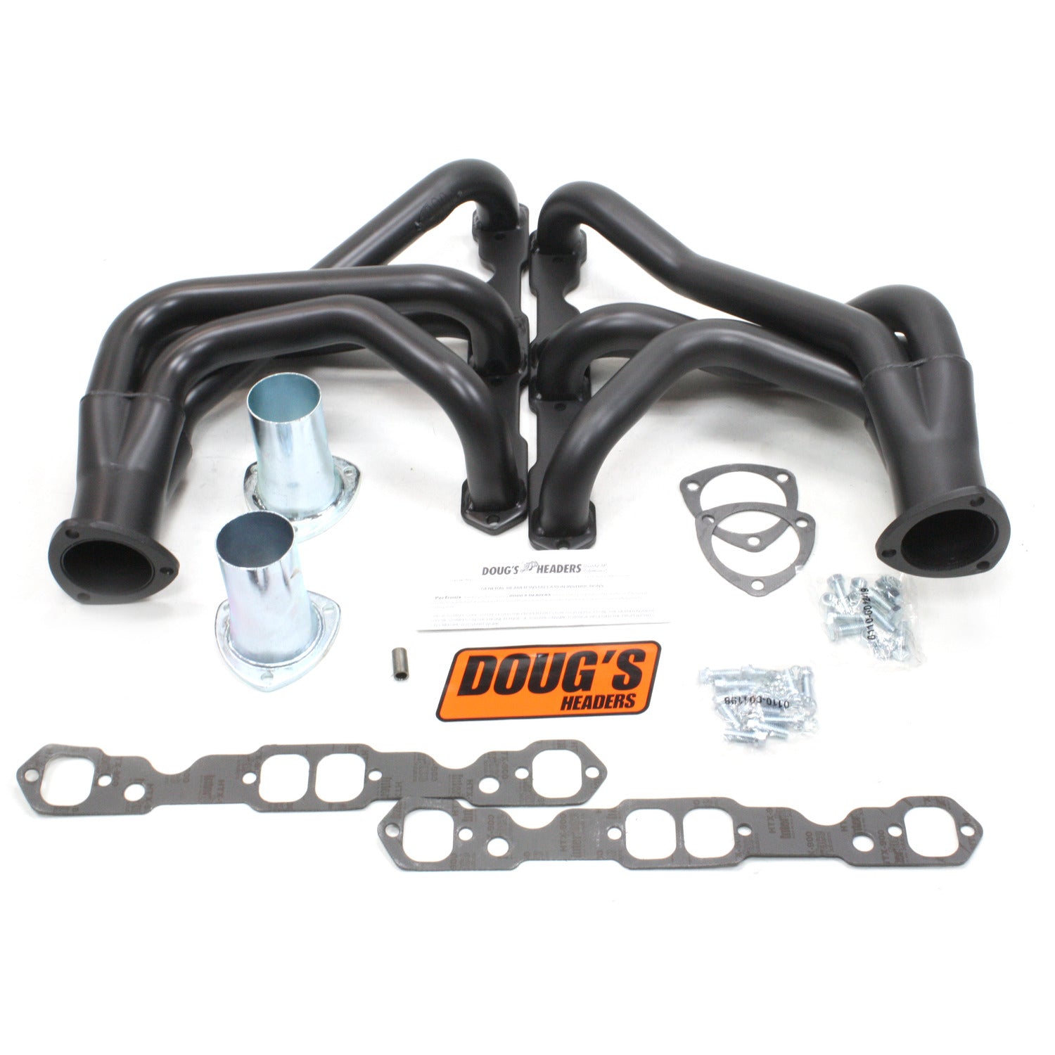 Doug's Headers D334-B 1 3/4" 4-Tube Full Length Header Chevrolet Corvette Small Block Chevrolet 63-74 Hi-Temp Black Coating