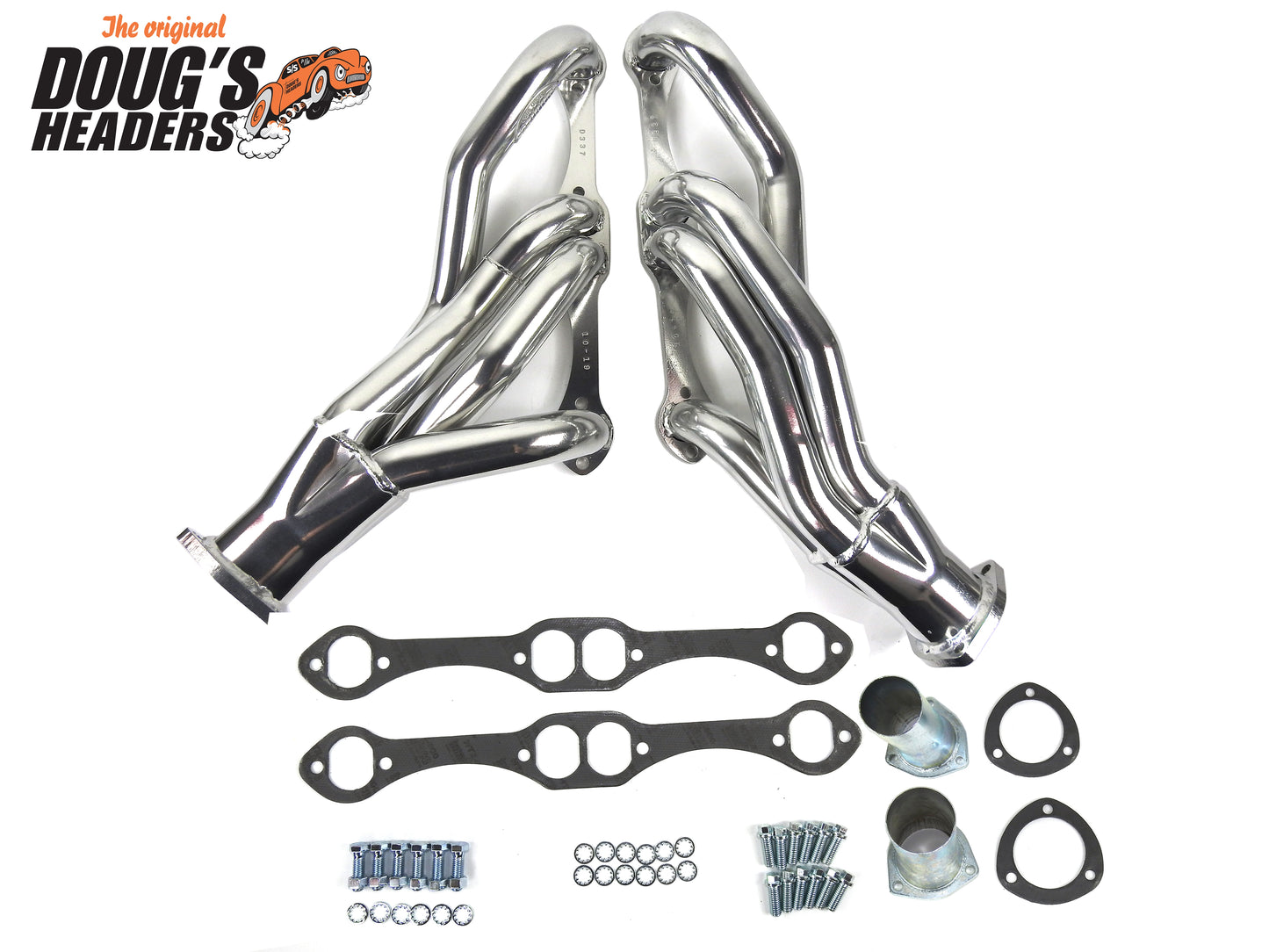 Doug's Headers D337 1 3/4" 4-Tube Shorty Header Chevrolet 67-81 Camaro 64-83 Chevelle/Malibu 64-87 El Camino 78-88 Monte Carlo 71-94 Passenger/Wagon Oldsmobile 78-88 Cutlass Supreme 78-84 Calais 78-83 Cruiser Pontiac 78-87 Grand Prix 82-86 Bonneville 265-