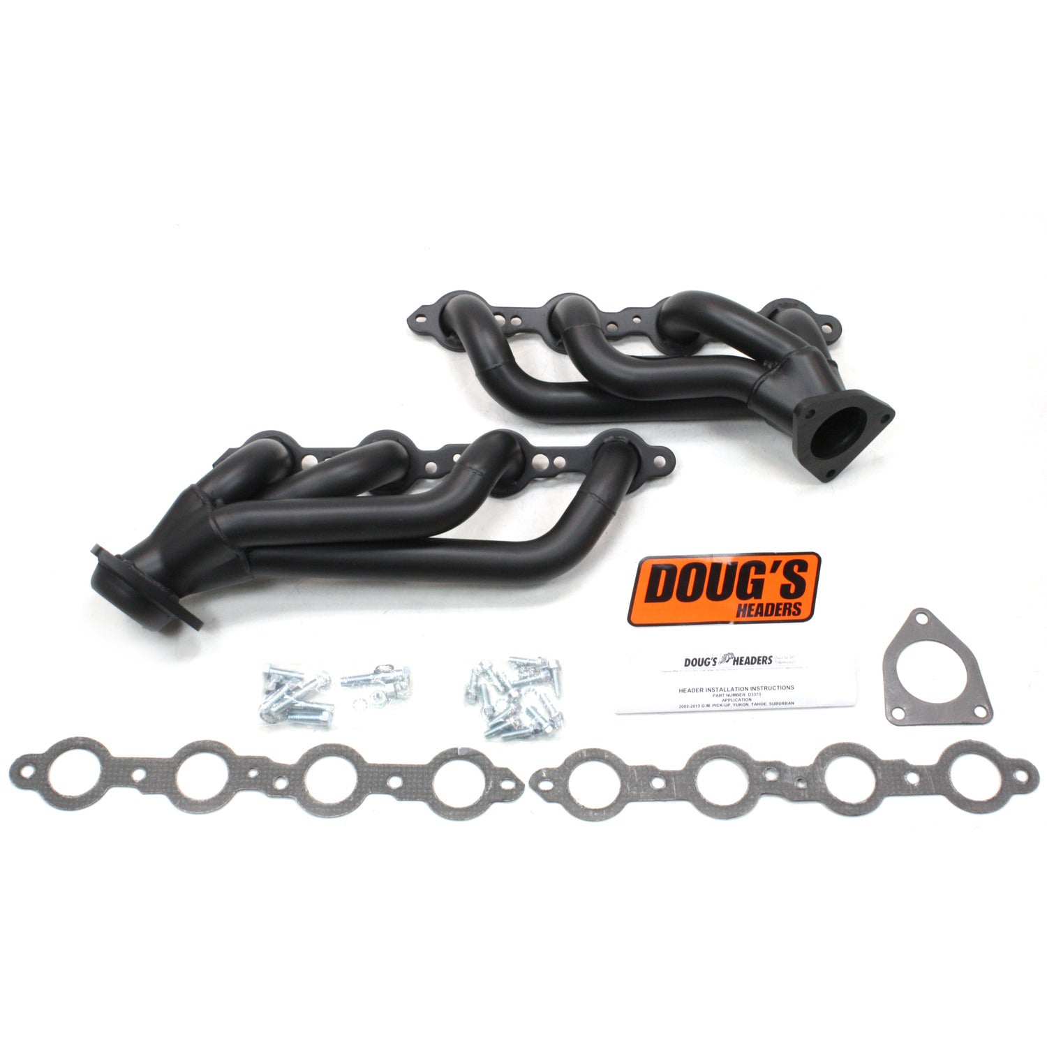 Doug's Headers D3373-B 1 5/8" 4-Tube Manifold Replacement Header Chevrolet Truck 5.3L 02-07 Hi-Temp Black Coating