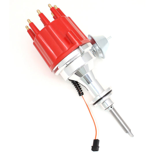PerTronix D343711 Flame-Thrower Electronic Distributor Billet Magnetic Trigger Chrysler/Dodge/Plymouth 413-440 & 426 Hemi Red Male Cap Vacuum Advance