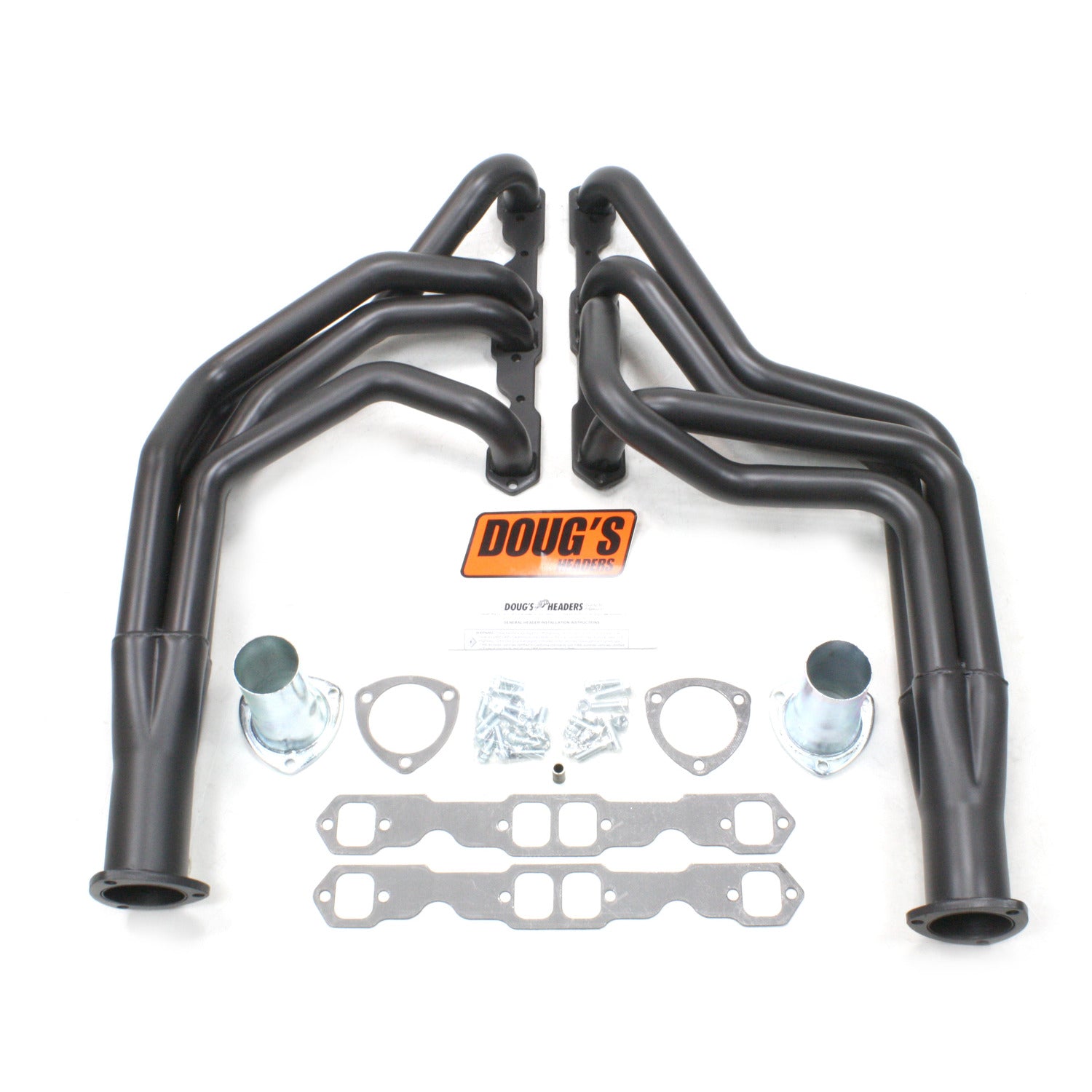 Doug's Headers D353-B 1 3/4" 4-Tube Full Length Header Chevrolet Pass Small Block Chevrolet 55-57 Hi-Temp Black Coating