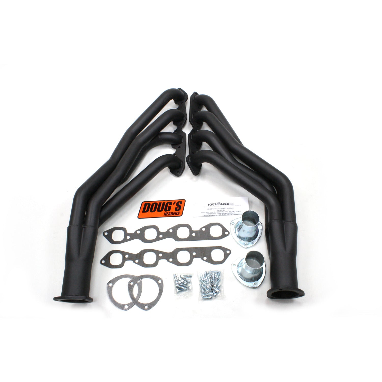 Doug's Headers D354-B 2" 4-Tube Full Length Header Chevrolet Pass Big Block Chevrolet 55-57 Hi-Temp Black Coating