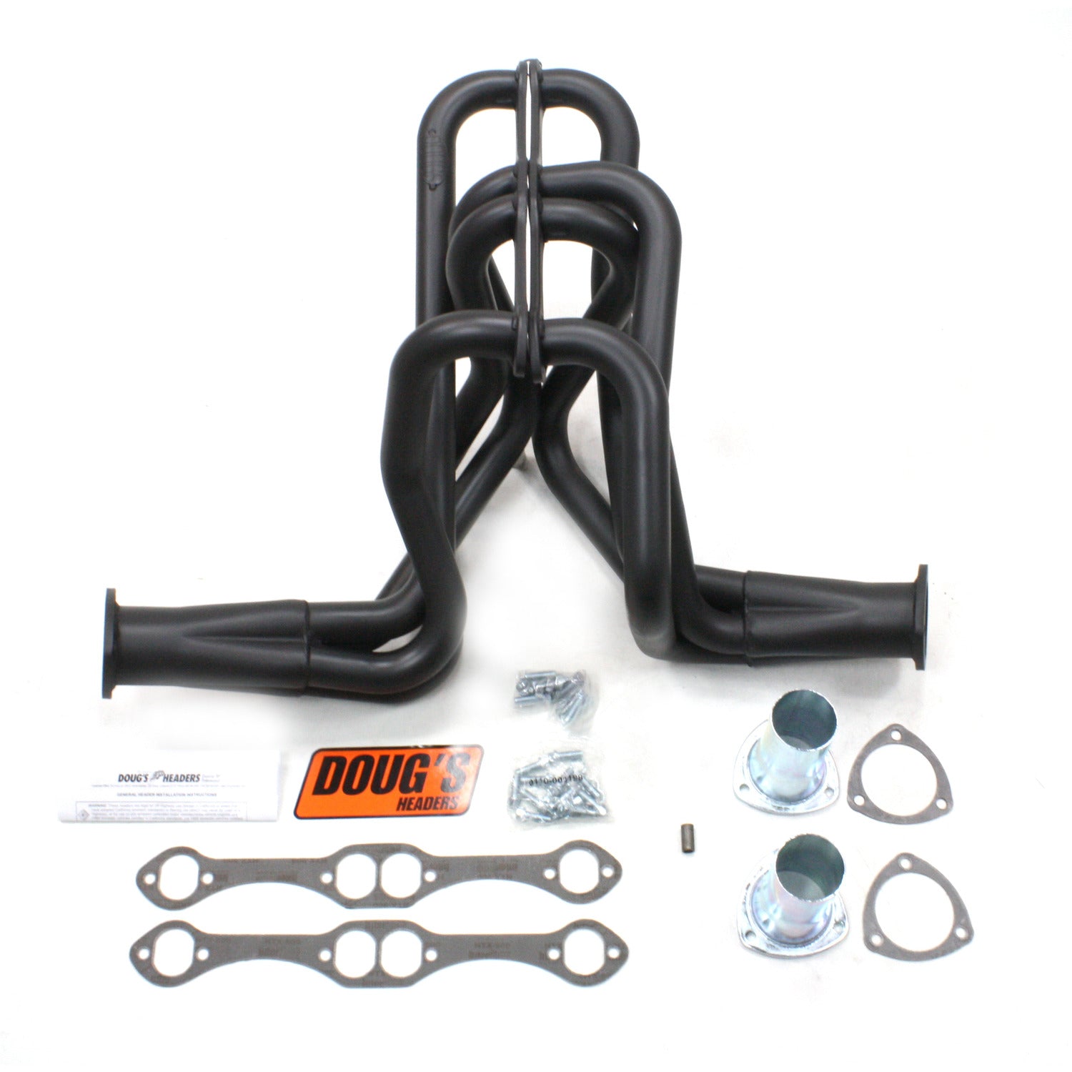 Doug's Headers D358-B 1 5/8" 4-Tube Full Length Header Chevrolet Pass Small Block Chevrolet 58-64 Hi-Temp Black Coating