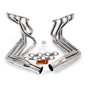1963-82 Chevy Corvette Big Block 2 1/8" 4-Tube Full Length Sidemount Header with Chrome Finish