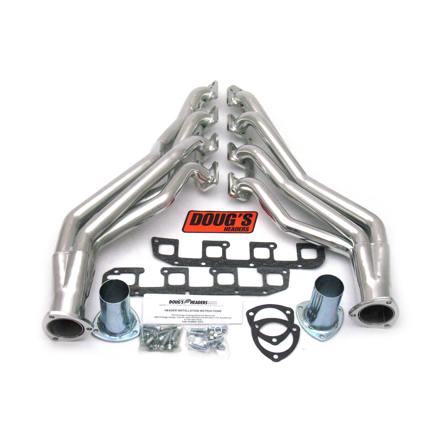 Doug's Headers D4477 1 5/8" 4-Tube Full Length Header Mopar R/T 5.7 Hemi 68-74 Metallic Ceramic Coating