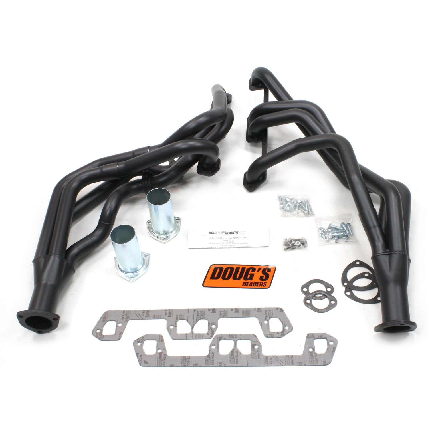 Doug's Headers D450-B 1 5/8" 4-Tube Full Length Header Mopar Dart Small Block Mopar 63-66 Hi-Temp Black Coating