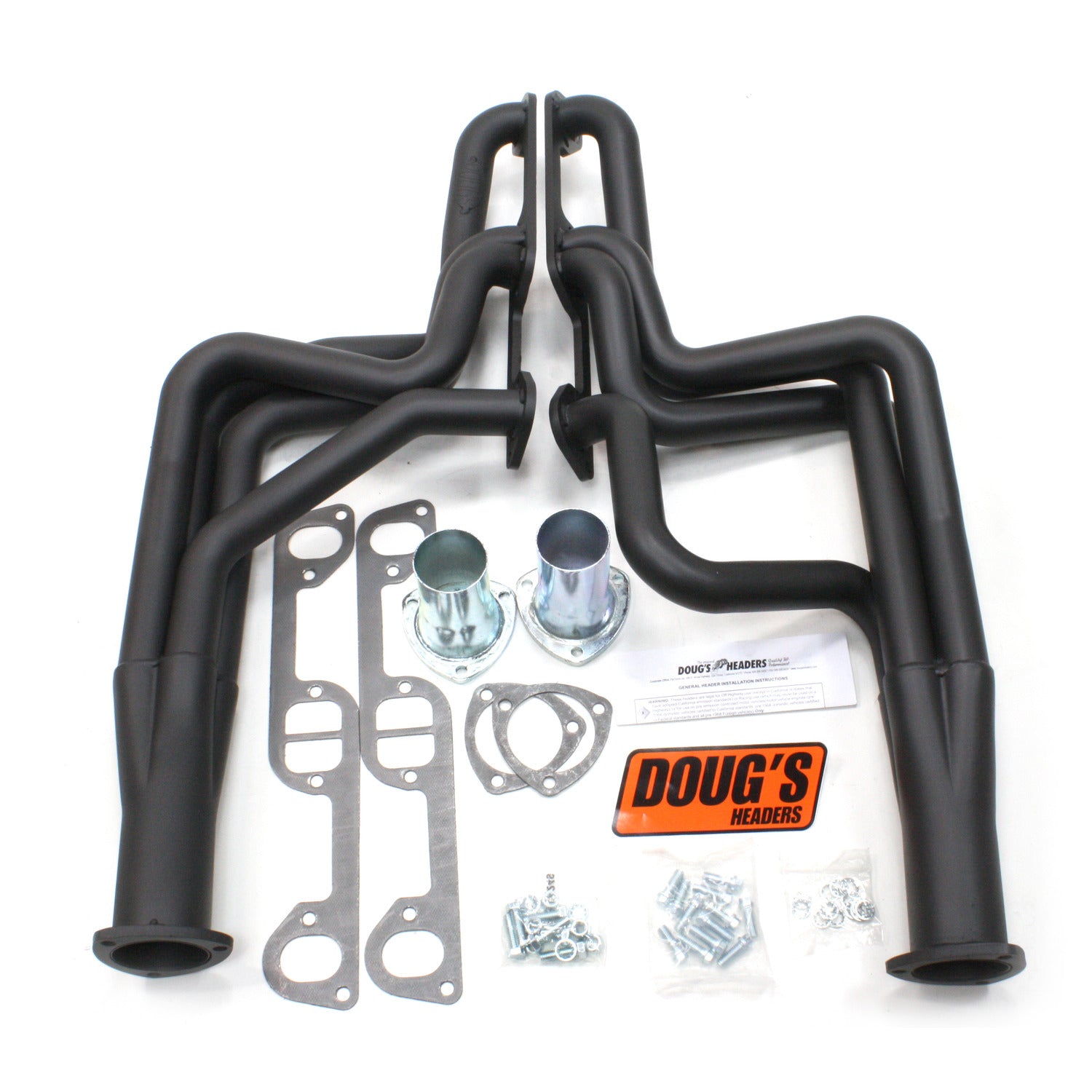 Doug's Headers D564-B 1 3/4" 4-Tube Full Length Header Pontiac GTO 326-455 64-67 Hi-Temp Black Coating