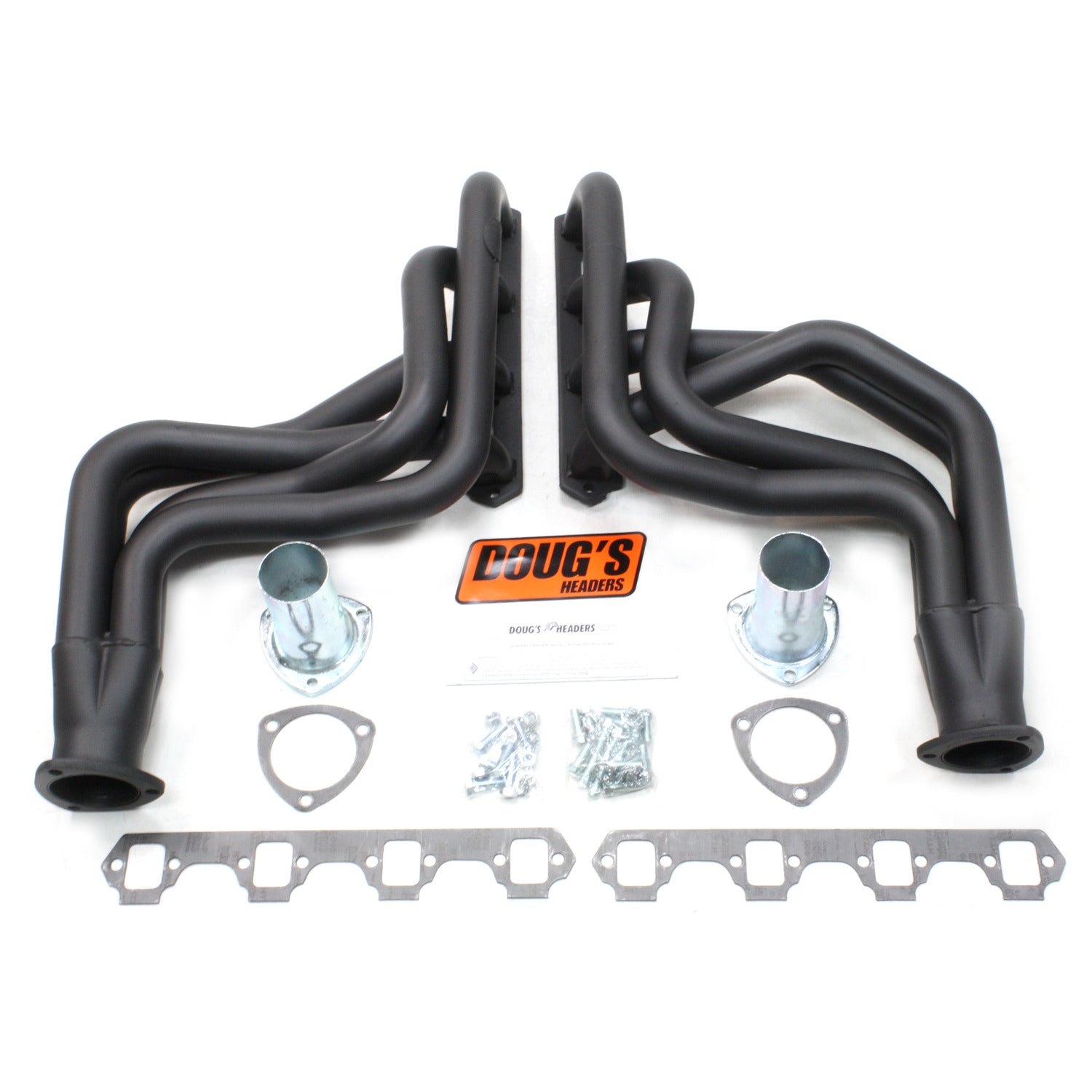 Doug's Headers D623-B 1 3/4" 4-Tube Full Length Header Ford Mustang  64-73 Cougar 67-68 Fairlane 66-67 Falcon 60-65 Comet 62-65 Ranchero 60-67 260-351W with TCI or similar Mustang II Steering Swap Hi-Temp Black Coating