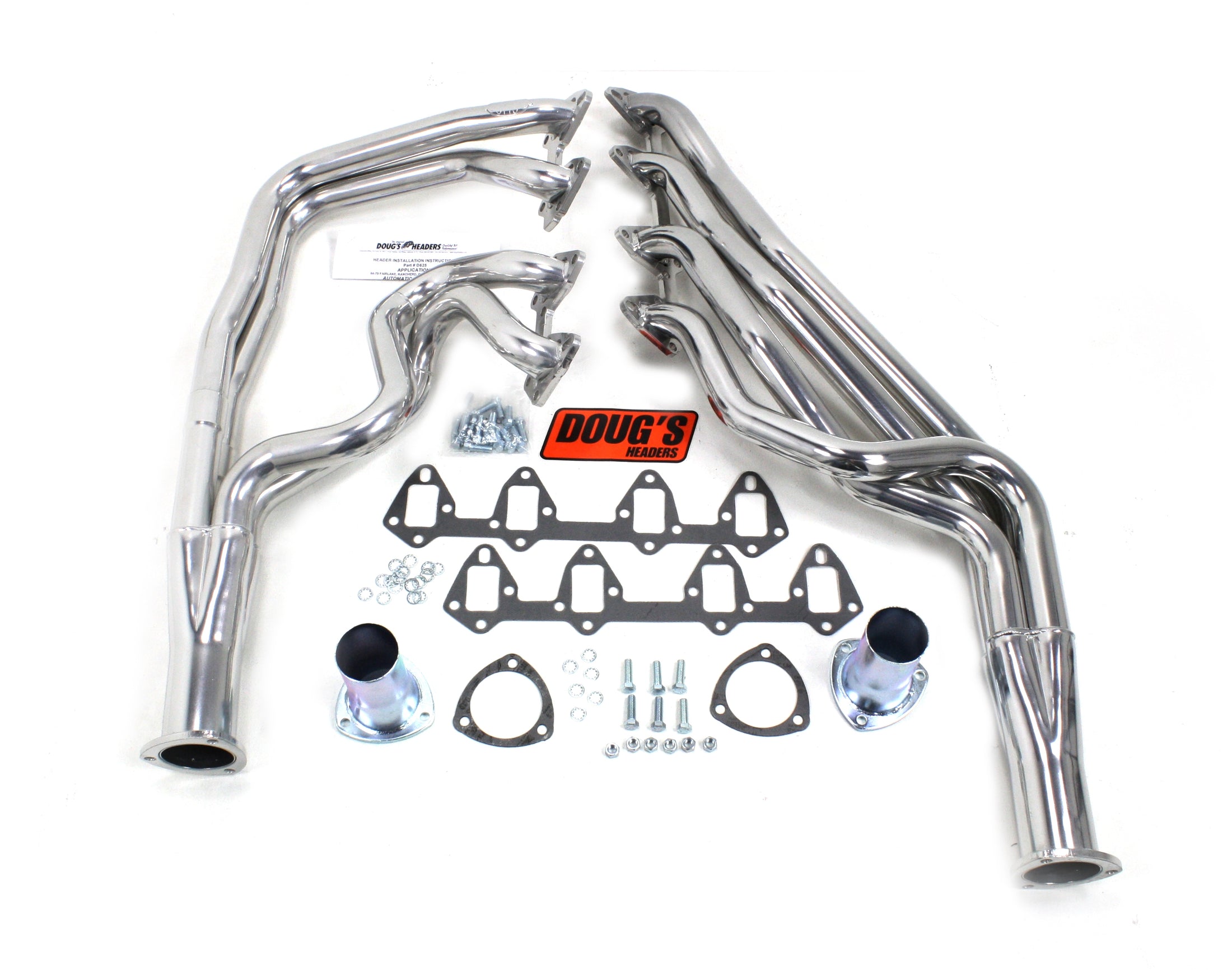 Doug's Headers D625S 1 3/4" 4-Tube Full Length Header Ford Fairlane 66-70 FE 390-428 Manual Only Metallic Ceramic Coating