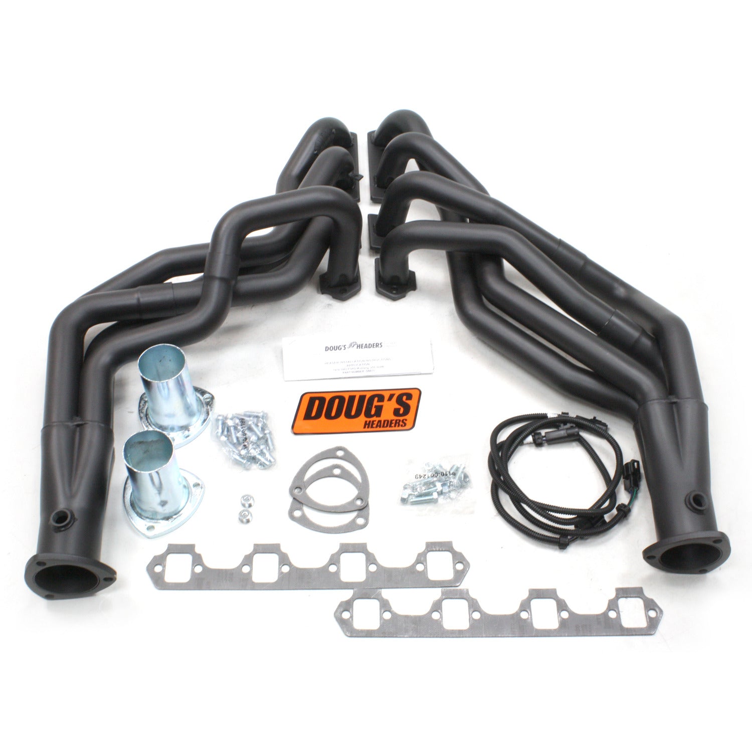 Doug's Headers D6671-B 1 3/4" 4-Tube Full Length Header Ford Mustang Small Block Ford 79-93 Hi-Temp Black Coating