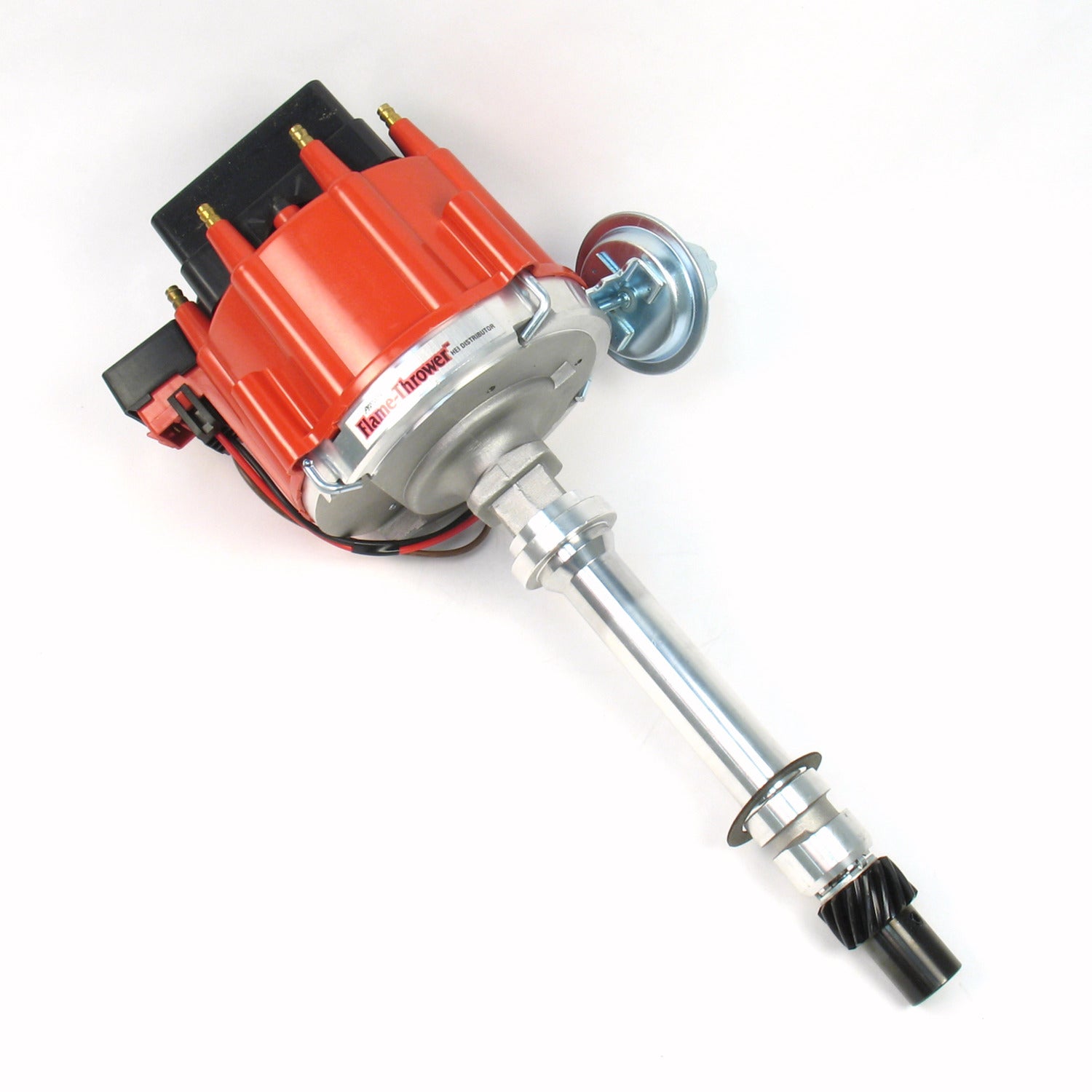 PerTronix D71051 Flame-Thrower Distributor HEI III Chevrolet Small Block/Big Block Red Cap Machine Polished with multiple sparks and adjustable digital rev limiter