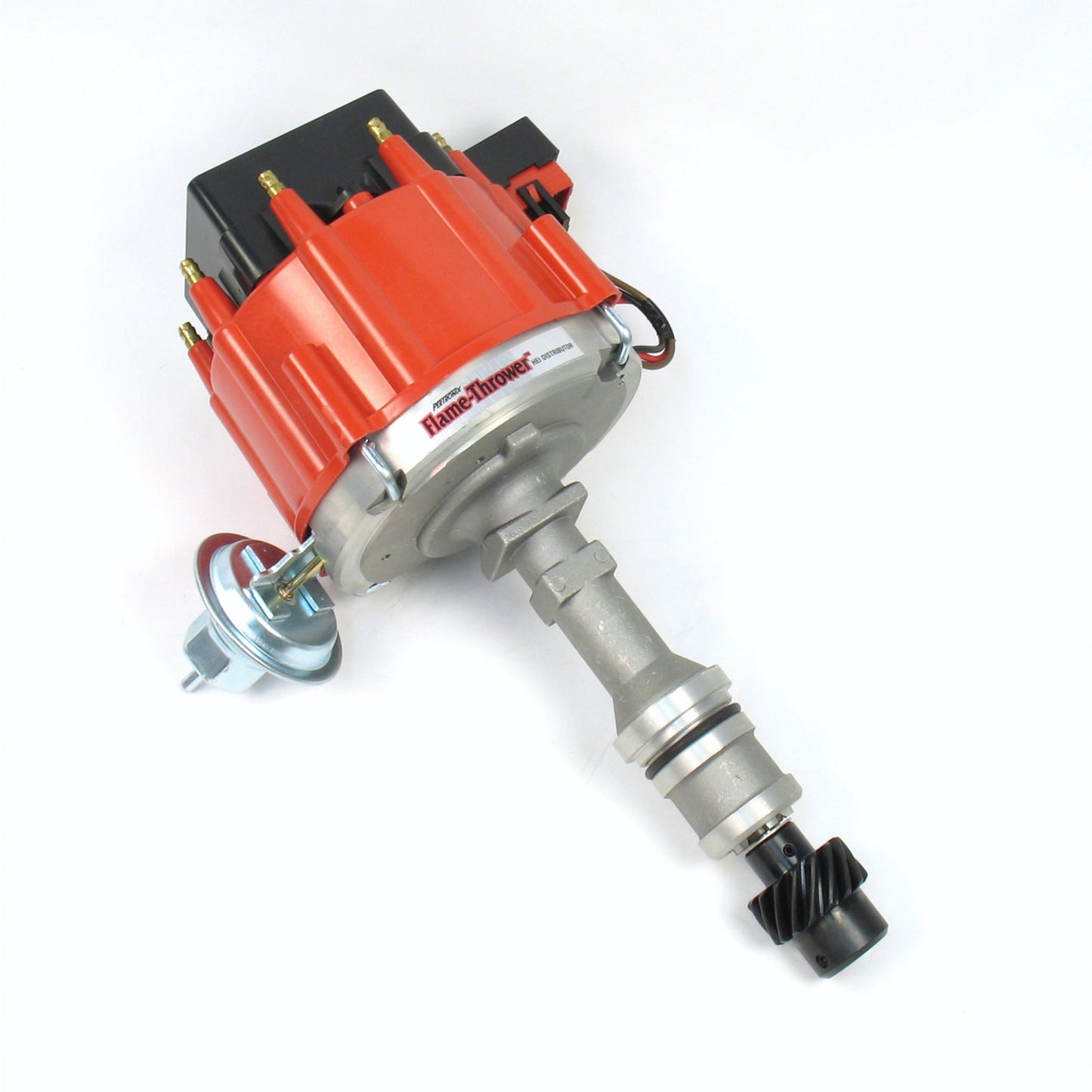 PerTronix D71101 Flame-Thrower Distributor HEI III Oldsmobile 260-455 Red Cap with multiple sparks and an adjustable rev limiter