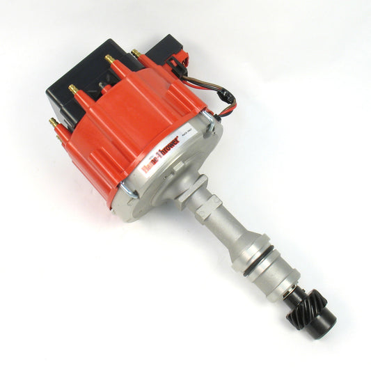 PerTronix D71171 Flame-Thrower Race Distributor HEI III Oldsmobile 260-455 Red Cap with multiple sparks and an adjustable digital rev limiter