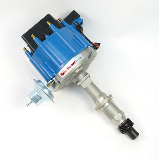 PerTronix D71202 Flame-Thrower Distributor HEI III Pontiac 301-455 Blue Cap with multiple sparks and an adjustable digital rev limiter