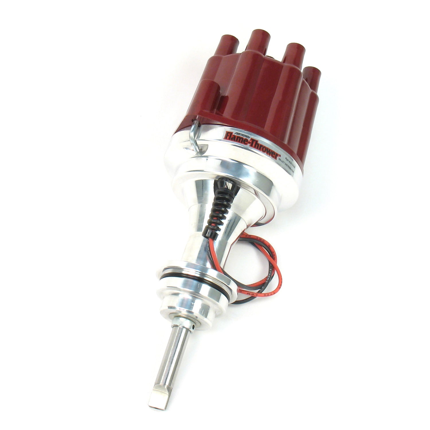 PerTronix D7142801 Flame-Thrower Electronic Distributor Billet Chrysler/Dodge/Plymouth 383-400 with Ignitor III Non Vacuum Red Cap