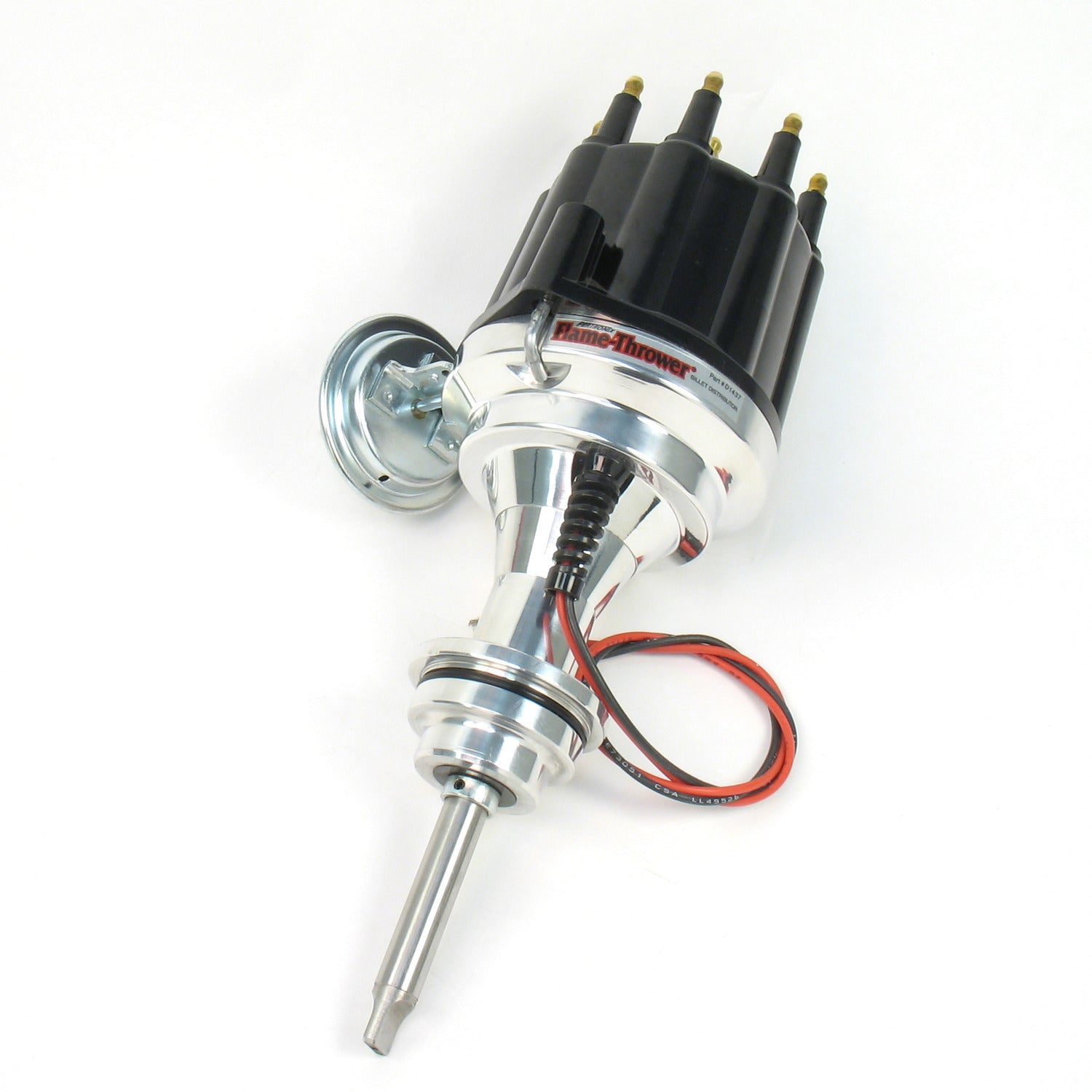 PerTronix D7143710 Flame-Thrower Electronic Distributor Billet Chrysler/Dodge/Plymouth 426-440 with Ignitor III Vacuum Advance Black Male Cap