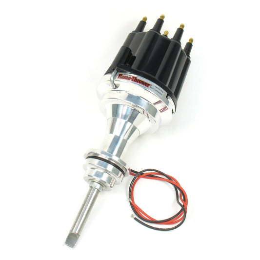 PerTronix D7143810 Flame-Thrower Electronic Distributor Billet Chrysler/Dodge/Plymouth 426-440 with Ignitor III Non Vacuum Black Male Cap