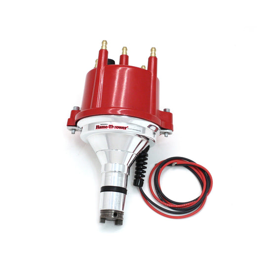 PerTronix D7180811 Flame-Thrower Electronic Distributor Billet VW Type 1 Engine Plug and Play with Ignitor III Non Vacuum Red Cap