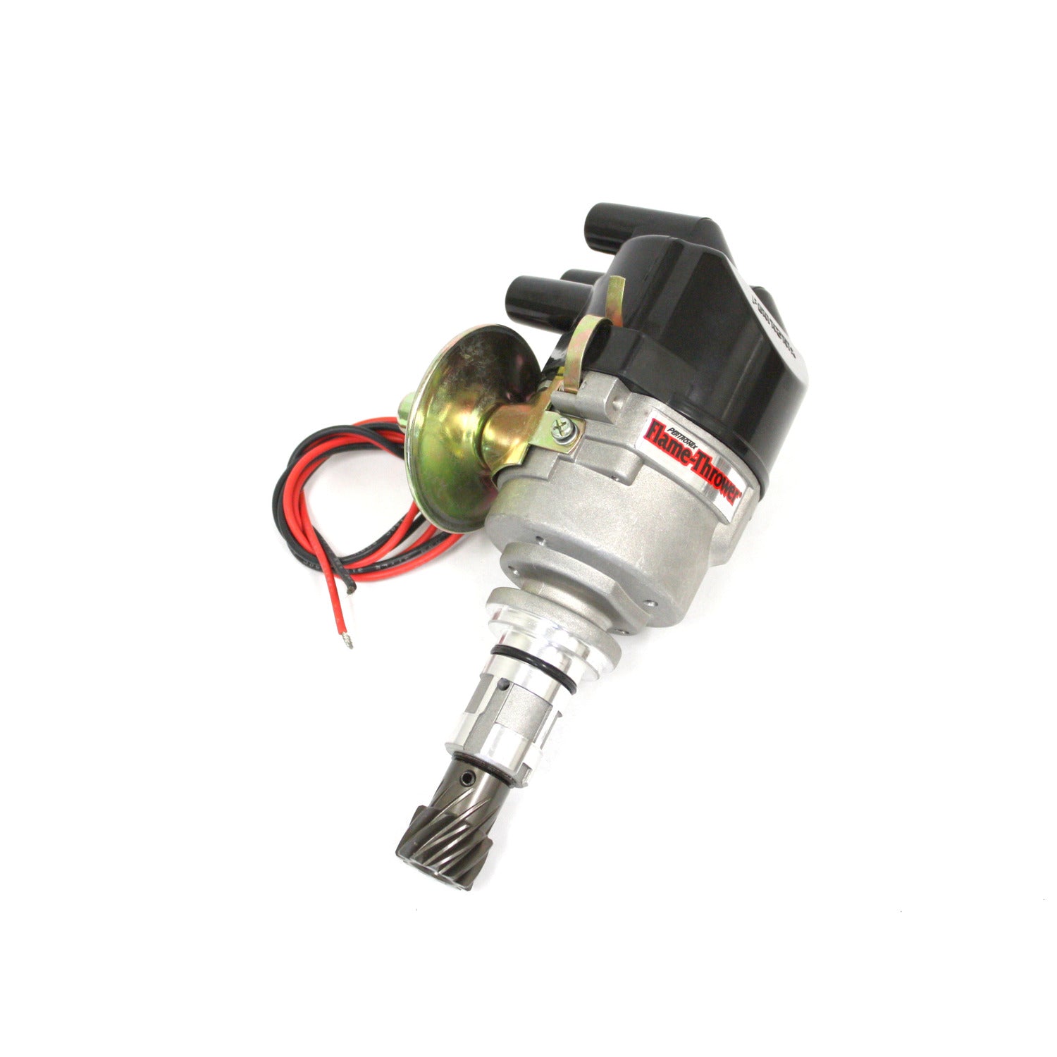 PerTronix D7190609 Flame-Thrower Electronic Distributor Side Exit Cast Ford X-Flow Plug and Play with Ignitor III Vac Adv