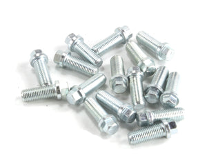 M10-1.25 x 30mm, 3/8" Head, Zinc plated header bolts, pack of 16