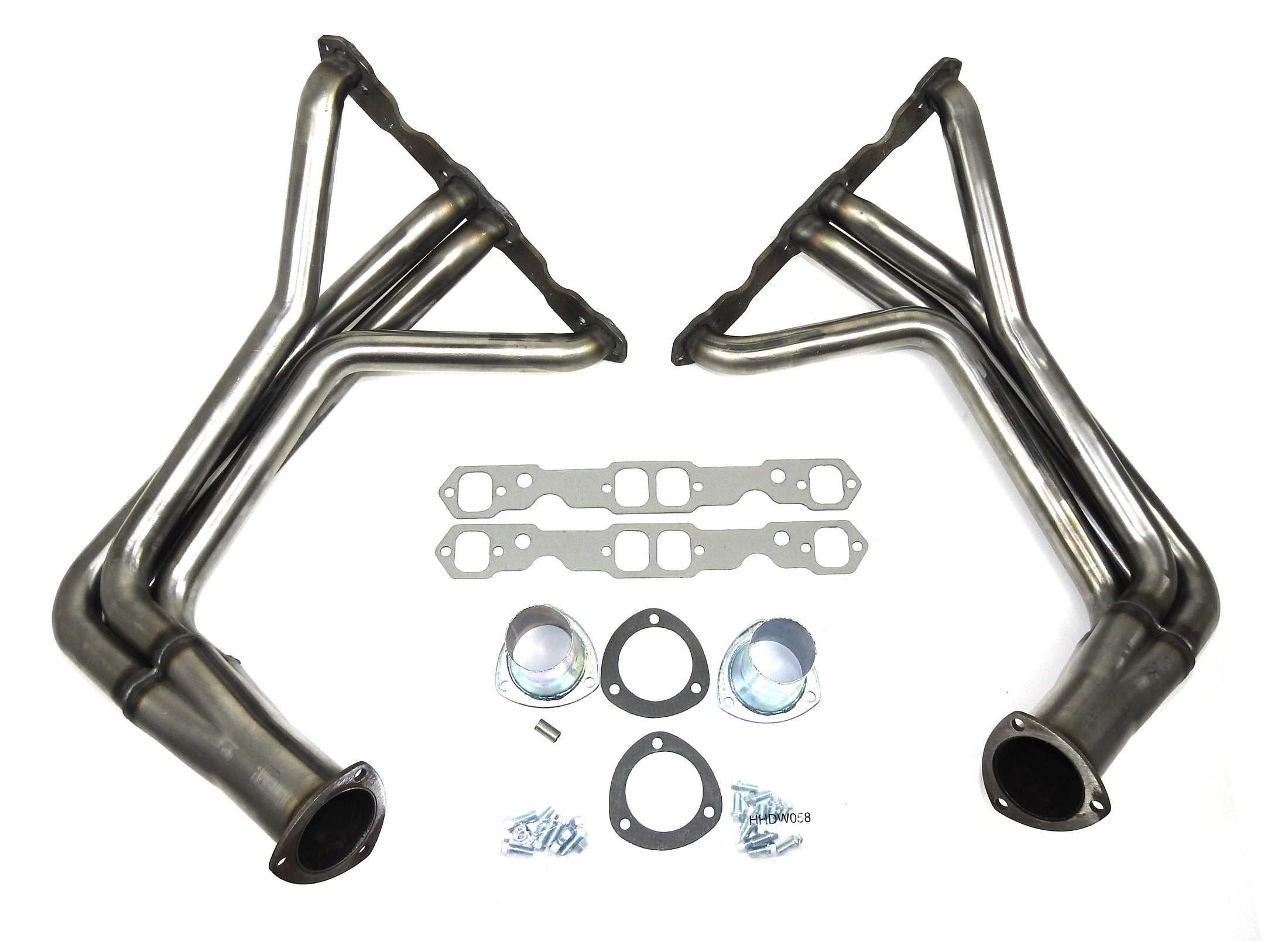 Patriot Exhaust H8034 1 3/4" 4-Tube Full Length Fenderwell Header Chevrolet Pass Small Block Chevrolet 55-57 Raw Steel