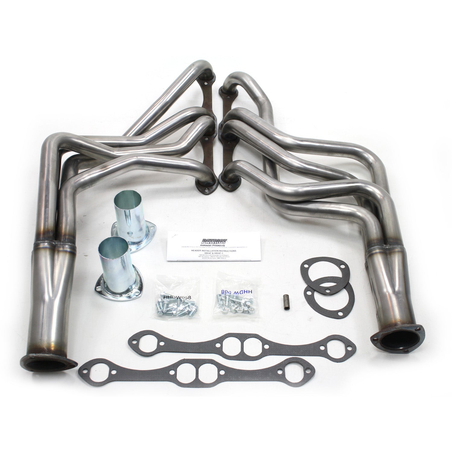 Patriot Exhaust H8047 1 5/8" Full Length Header Chevrolet 67-81 Camaro 64-77 Chevlle/Malibu 70-77 Monte Carlo 65-89 Passenger Car/Wagon 265-400 Chevrolet Engine Raw Steel