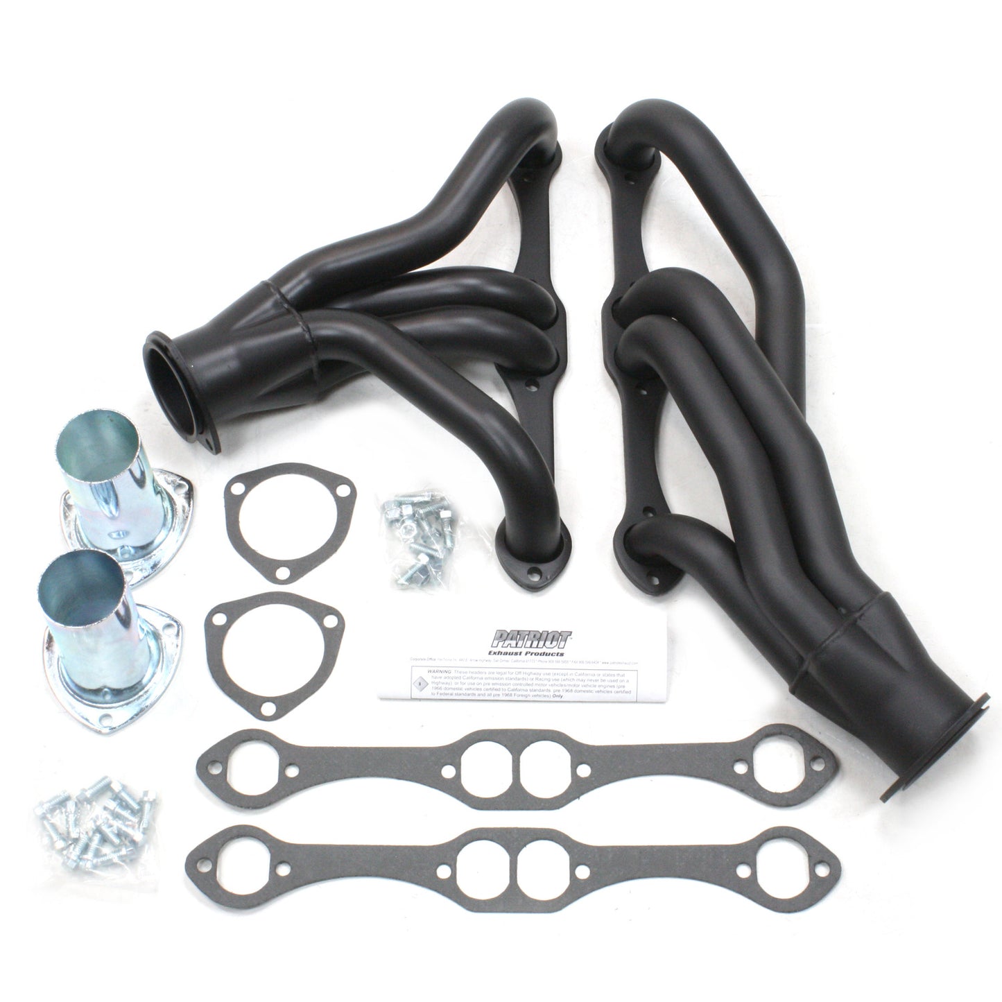 Patriot Exhaust H8056-B 1 5/8" 4-Tube Clippster Header Chevrolet 67-81 Camaro 64-77 Chevelle/Malibu 64-77 El Camino 70-77 Monte Carlo 71-94 Passenger Car/Wagon 265-400 Chevrolet Engine Hi-Temp Black Coating