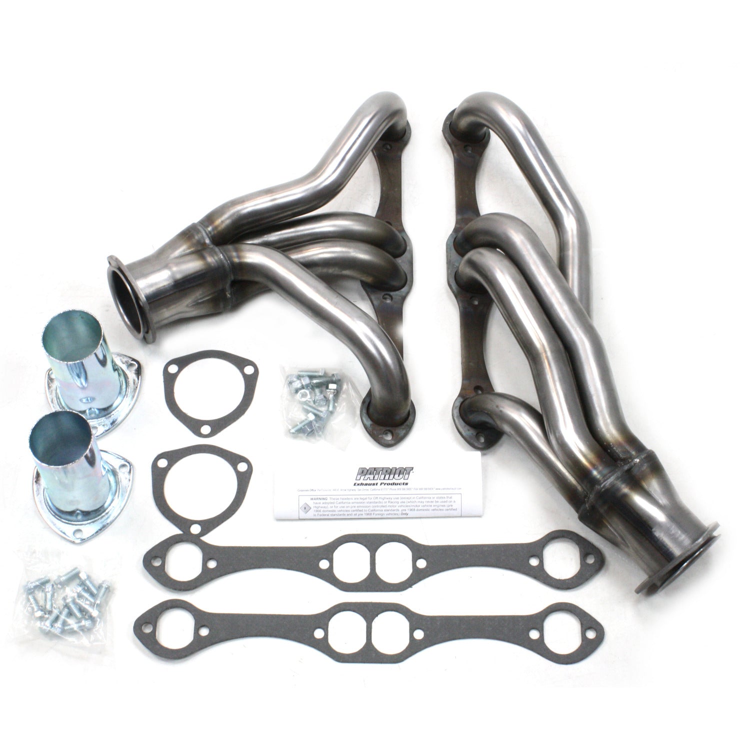 Patriot Exhaust H8056 1 5/8" 4-Tube Clippster Header Chevrolet 67-81 Camaro 64-77 Chevelle/Malibu 64-77 El Camino 70-77 Monte Carlo 71-94 Passenger Car/Wagon 265-400 Chevrolet Engine Raw Steel