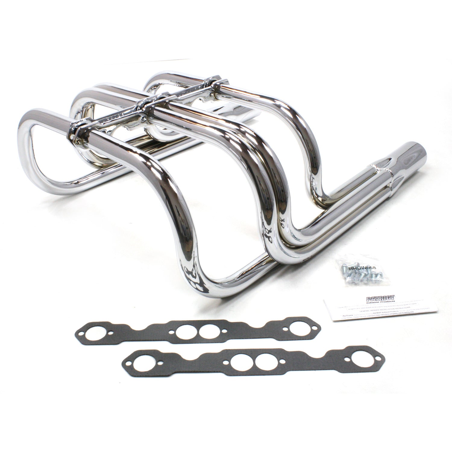 Patriot Exhaust H8060 1 5/8"x3 1/2" Roadster Header Street Rod T-Bucket Small Block Chevrolet Chrome