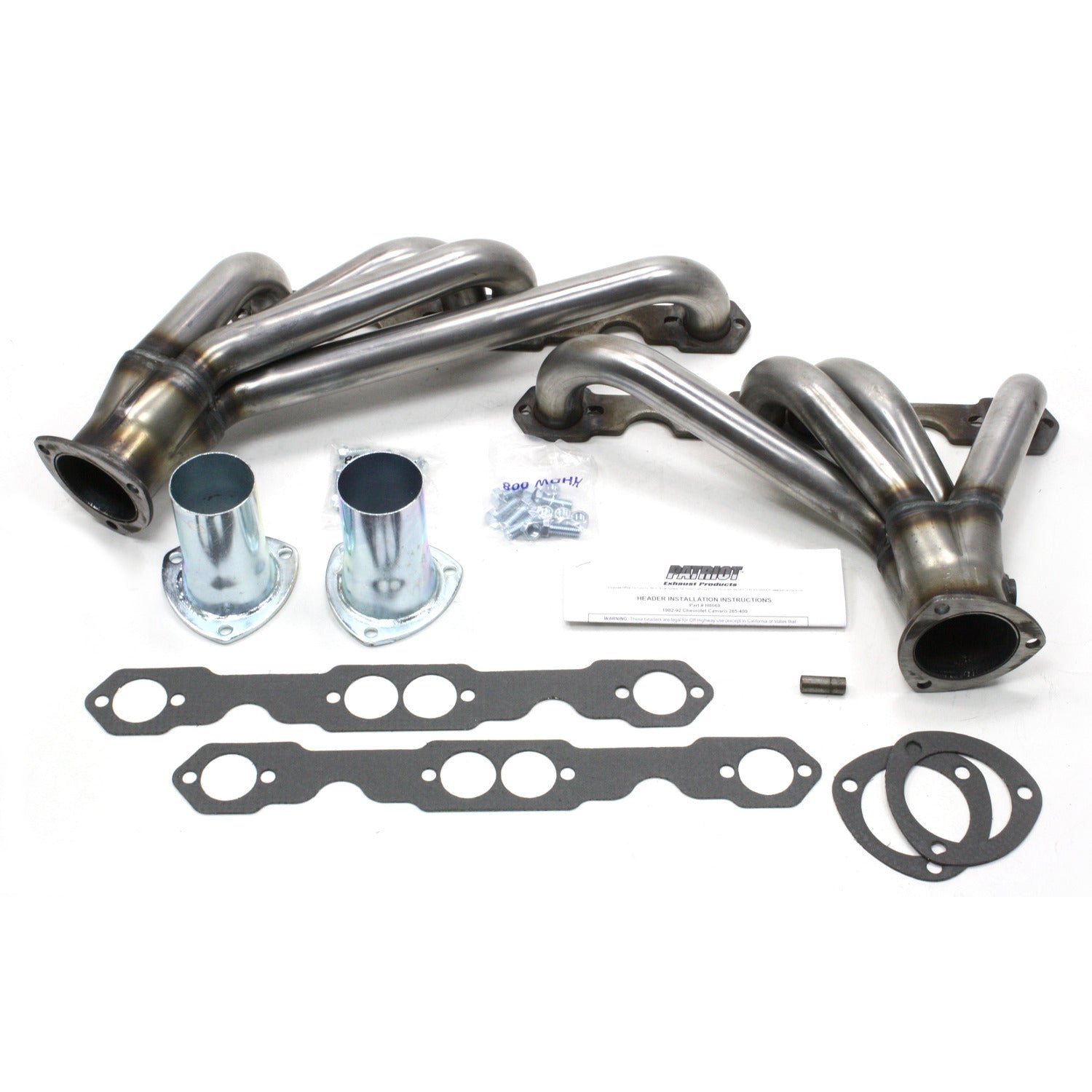 Patriot Exhaust H8068 1 5/8" Clippster Header Chevrolet Camaro Small Block Chevrolet 82-92 Raw Steel