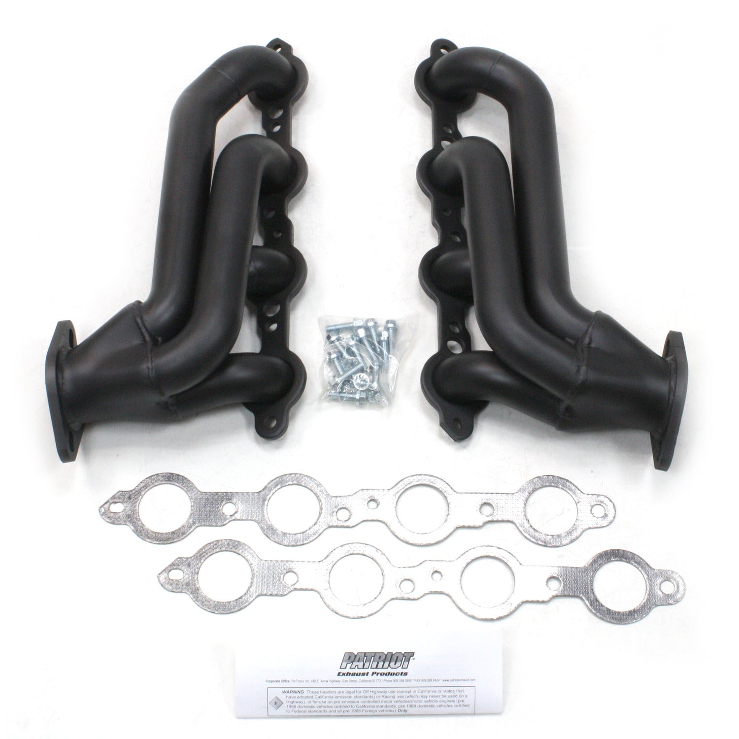 Patriot Headers H8080-B 1 3/4" 4-Tube Replacement Header for GM E-Rod LS Engine Swaps Bolts Directly to the E-Rod Catalytic Converters Hi-Temp Black Coating