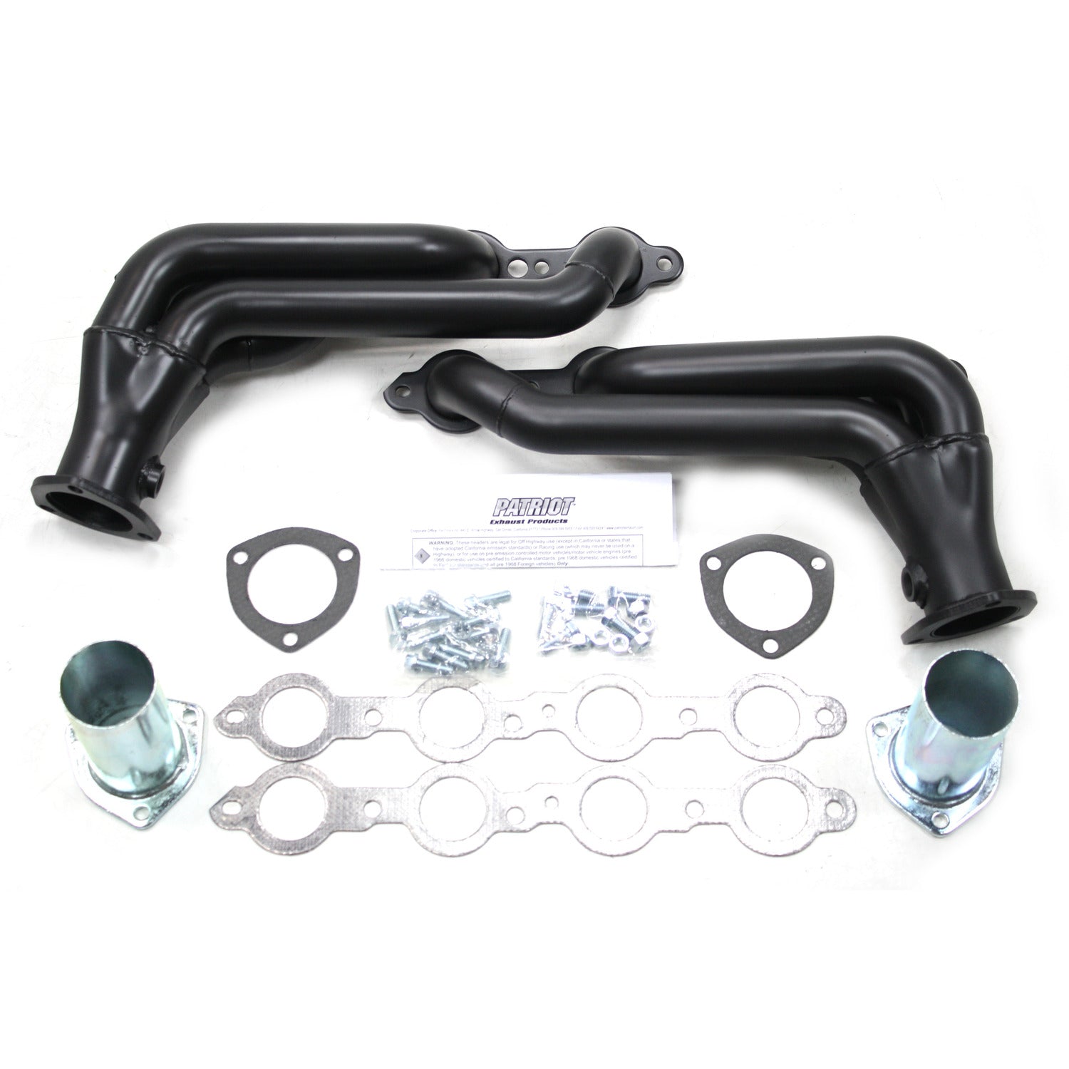 Patriot Exhaust H8086-B 1 3/4" Tight Tuck Rear Swept Style Header Street Rod Universal LS1/LS6 Hi-Temp Black Coating