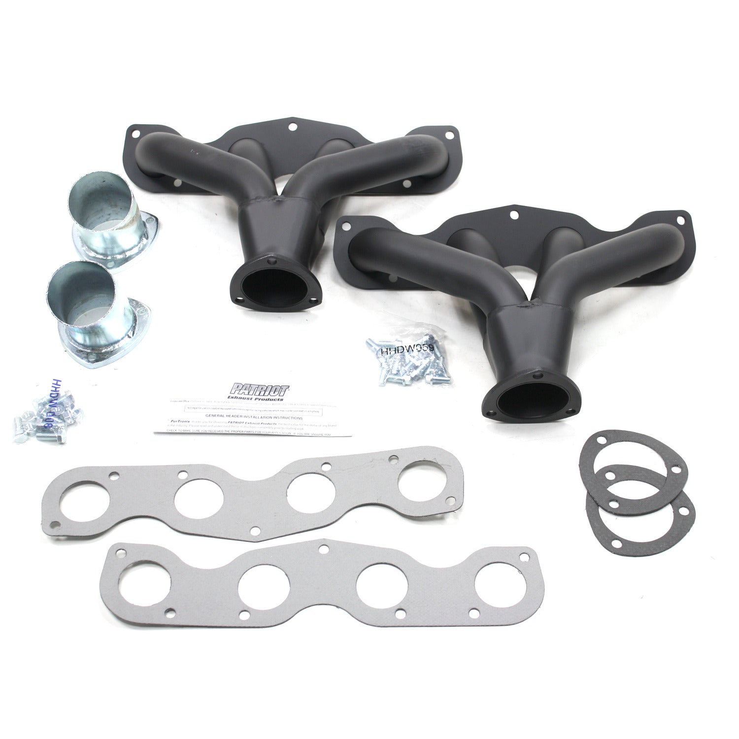 Patriot Exhaust H8204-B 2" Tight Tuck Header Street Rod Universal 331-392 Hemi Hi-Temp Black Coating