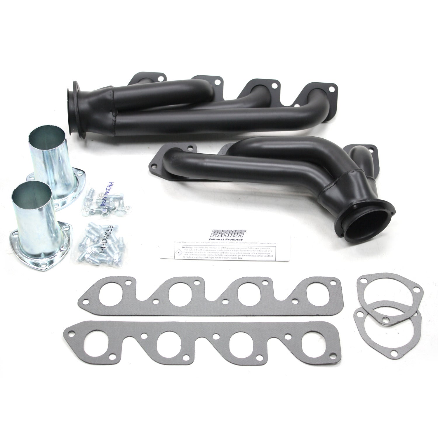 Patriot Exhaust H8435-B 1 3/4" Clippster Header Street Rod Universal 351C Hi-Temp Black Coating